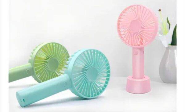 14442 - MINI VENTILADOR RECARGABLE DE MANO Y CON BASE (1 PZA)