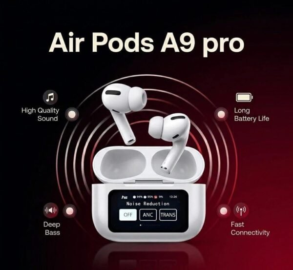 20 - AUDIFONOS "AIRPODS" "A9 PRO" CON PANTALLA TACTIL (1 PZA)
