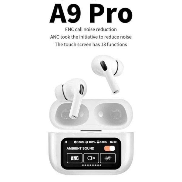 20 - AUDIFONOS "AIRPODS" "A9 PRO" CON PANTALLA TACTIL (1 PZA)