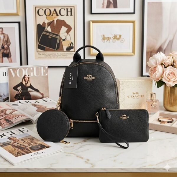 270525 - TRIO DE MOCHILA, MONEDERO y MUÑEQUERA x "COACH" (1 TRIO)