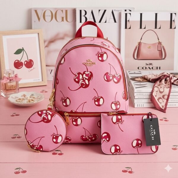 270525 - TRIO DE MOCHILA, MONEDERO y MUÑEQUERA x "COACH" (1 TRIO)