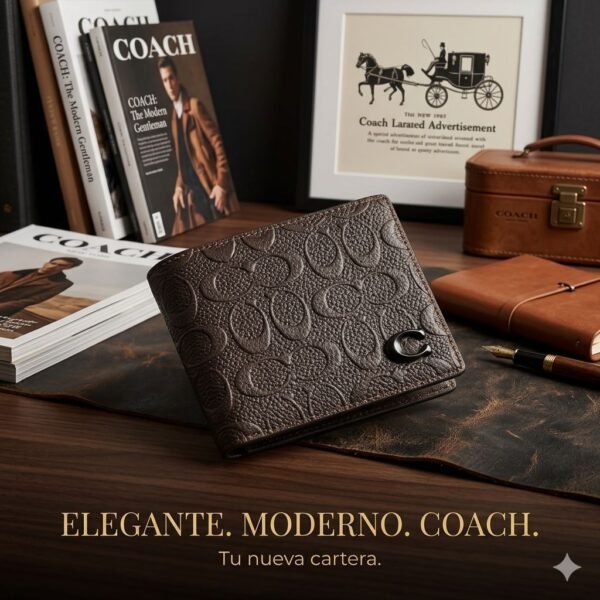 WXL-1060 - CARTERA CON TEXTURA x "COACH" PARA CABALLERO CON CAJA (1 PZA)