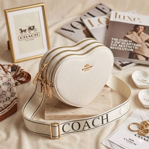 WY-0363Q - CROSSBODY EN FORMA DE CORAZON CON 3 CIERRES x "COACH" (1 PZA)