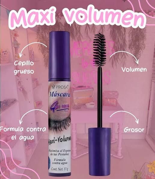 15153 - MASCARA "MAXI-VOLUMEN" x "PROSA" TAPA MORADA (1 PZA)