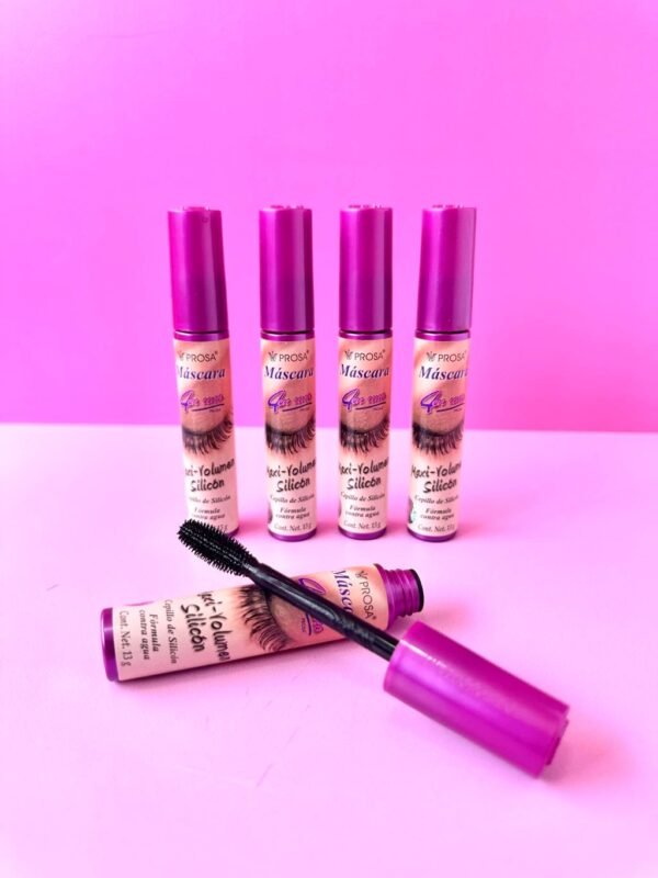 15191 - MASCARA "MAXI-VOLUMEN SILICON" x "PROSA" TAPA ROSA (1 PZA)