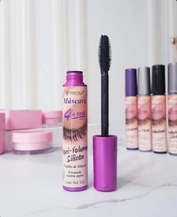 15191 - MASCARA "MAXI-VOLUMEN SILICON" x "PROSA" TAPA ROSA (1 PZA)