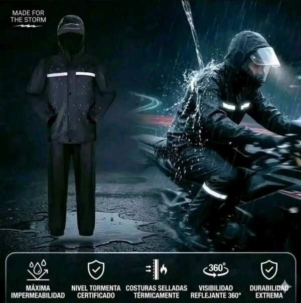 HT1001 - CONJUNTO DE IMPERMEABLE PARA MOTOCICLISTA (1 PZA)