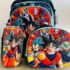 S16-2606 - TRIO ESCOLAR DE MOCHILA PARA PRIMARIA CON LUZ LED x "PERSONAJES" (1 TRIO)