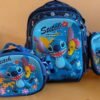S16-2606 - TRIO ESCOLAR DE MOCHILA PARA PRIMARIA CON LUZ LED x "PERSONAJES" (1 TRIO)