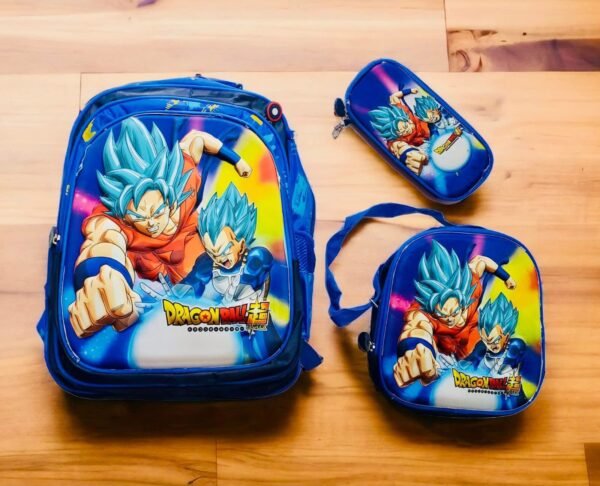 S16-2606 - TRIO ESCOLAR DE MOCHILA PARA PRIMARIA CON LUZ LED x "PERSONAJES" (1 TRIO)
