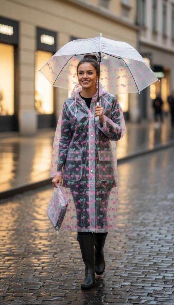 B123 - IMPERMEABLE PARA ADULTO CON DISEÑO "KAWAII" (1 PZA)