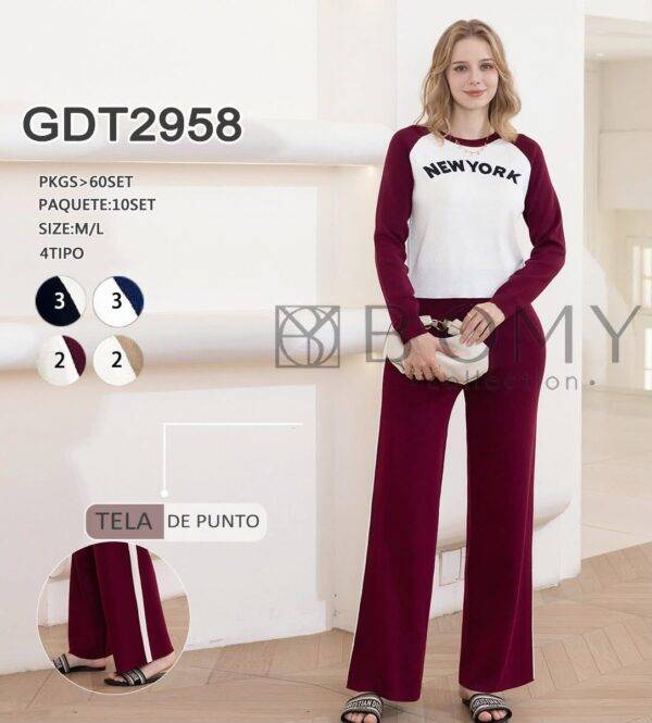 GDT-2958 - CONJUNTO DE PUNTO "NEW YORK" PARA DAMA (1 PZA)