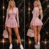 SET4312 - CONJUNTO DEPORTIVO PREMIUM DE FALDA/SHORT Y CHAMARRA (1 CONJUNTO)
