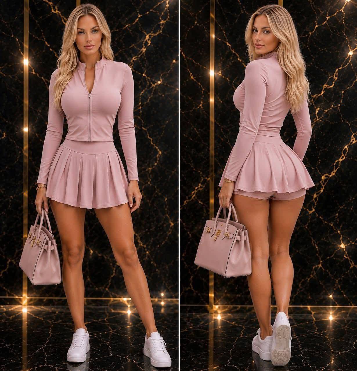 SET4312 – CONJUNTO DEPORTIVO PREMIUM DE FALDA/SHORT Y CHAMARRA (1 CONJUNTO)