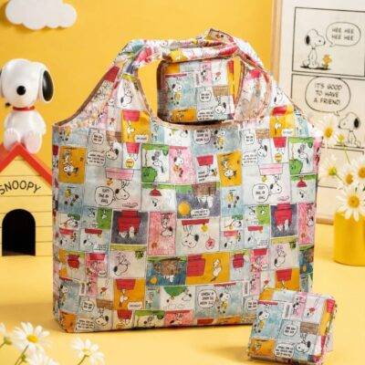 1SNB - BOLSA PLEGABLE Y REUTILIZABLE x "SNOOPY" POR DECENA (10 PIEZAS)