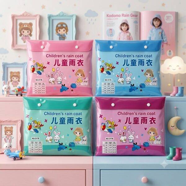 310282 - IMPERMEABLE KAWAII "KIDS" CON BOLSA (1 PZA)