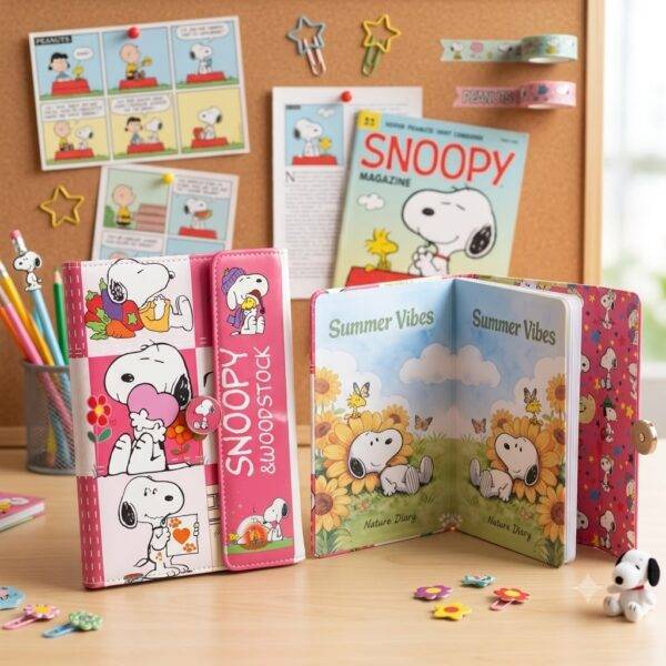 AF-312 - LIBRETA PREMIUM CON BROCHE MAGNETICO x "SNOOPY" (1 PZA)