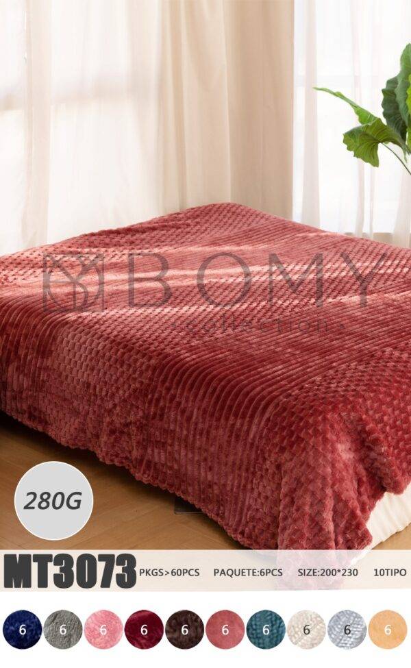 MT3073- FRAZADA KING SIZE TIPO PELO DE CONEJO. (1 PZA) 🐰