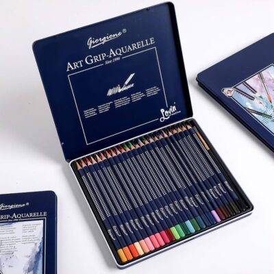 E188 - KIT DE 24 LAPICES DE COLORES ACUARELABLES x "GIORGIONE" CON ESTUCHE METALICO (1 KIT)