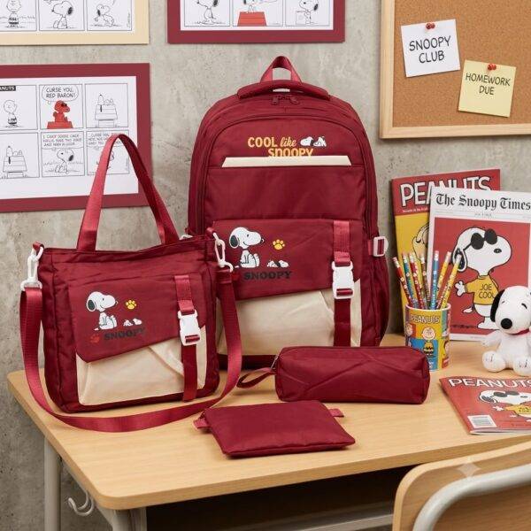 ZP830 - SET DE 4 PIEZAS DE MOCHILA x "SNOOPY" (1 SET)