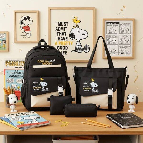 ZP830 - SET DE 4 PIEZAS DE MOCHILA x "SNOOPY" (1 SET)