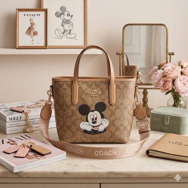 M643-27 - BOLSO DISEÑO "CHERRY, LIPS y MICKEY" x "COACH" (1 PZA)