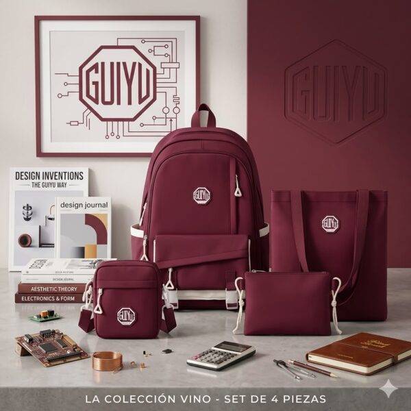 5510 - SET DE 4 PIEZAS DE MOCHILA x "GUIYU" (1 SET)