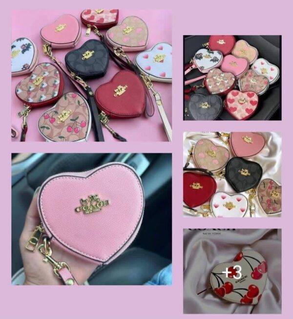 WXL-1063 - MONEDERO EN FORMA DE CORAZON x "COACH" CON CAJA (1 PZA)