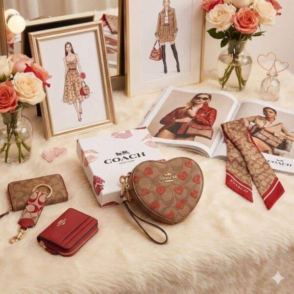 WXL-1063 - MONEDERO EN FORMA DE CORAZON x "COACH" CON CAJA (1 PZA)