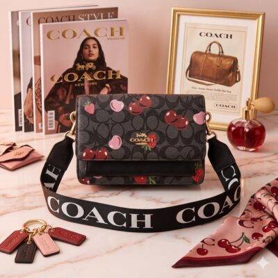 M643-32 - CROSSBODY "CHERRY y STRAWBERRY "CON BROCHE x "COACH" (1 PZA)