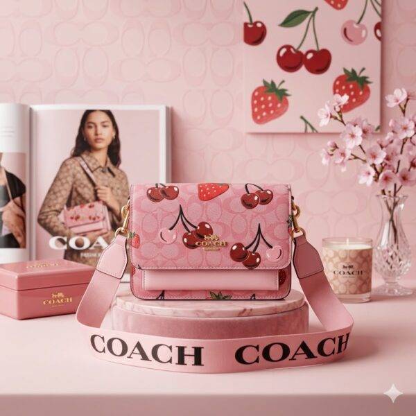 M643-32 - CROSSBODY "CHERRY y STRAWBERRY "CON BROCHE x "COACH" (1 PZA)