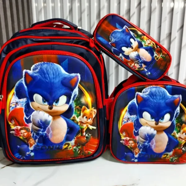 211- TRIO DE MOCHILA ESCOLAR PARA PRIMARIA CON LUZ LED. (1 TRIO)
