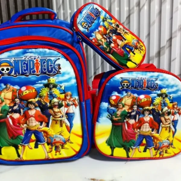 211- TRIO DE MOCHILA ESCOLAR PARA PRIMARIA CON LUZ LED. (1 TRIO)