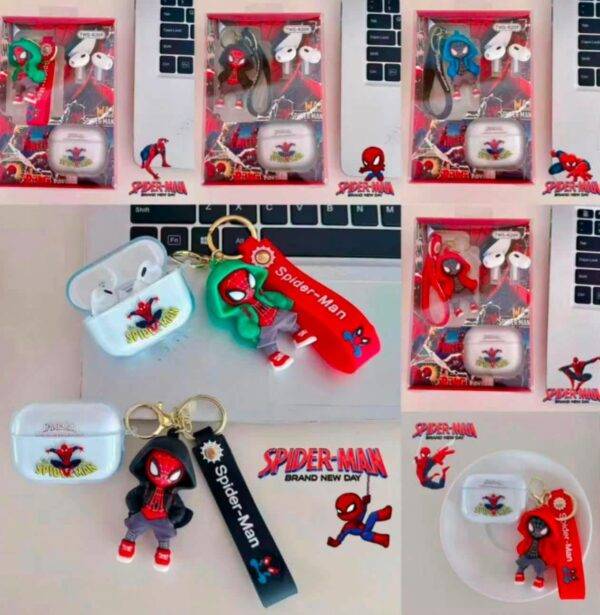 LU99394 - AUDIFONOS "TIPO AIRPODS" CON LLAVERO x "SPIDER-MAN" (1 PZA)