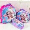 MT-6328- TRIO ESCOLAR DE MOCHILA PARA KINDER CON LUZ LED Y COMPARTIMIENTO PARA CARRITO x "PERSONAJES". (1 TRIO)