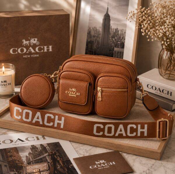 2512-9-CROSSBODY "COACH" CON MONEDERO Y BOLSILLOS DELANTEROS. (1 PZA)