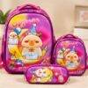 31625 - TRIO ESCOLAR DE MOCHILA PARA PRIMARIA CON LUZ LED y COMPARTIMENTO PARA CARRITO x "CAPIBARA" (1 TRIO)