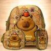 31625 - TRIO ESCOLAR DE MOCHILA PARA PRIMARIA CON LUZ LED y COMPARTIMENTO PARA CARRITO x "CAPIBARA" (1 TRIO)