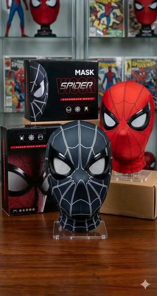 LU99348 - MASCARA NEGRA CON MOVIMIENTO x "SPIDER-MAN" CON CAJA (1 PZA)