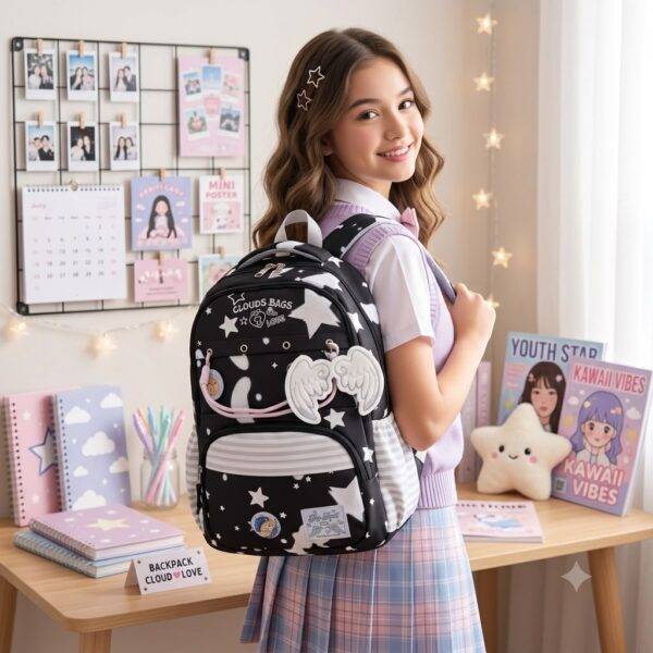 30204 - MOCHILA JUVENIL "ANGELICAL" CON ACCESORIOS (1 PZA)