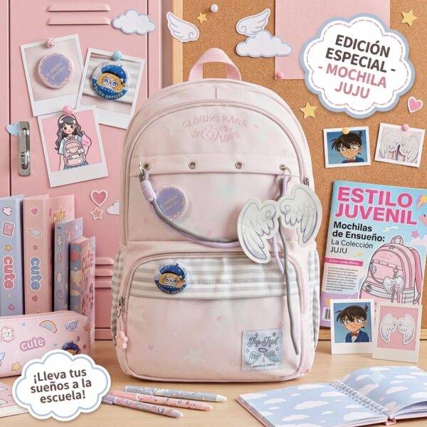 30204 - MOCHILA JUVENIL "ANGELICAL" CON ACCESORIOS (1 PZA)