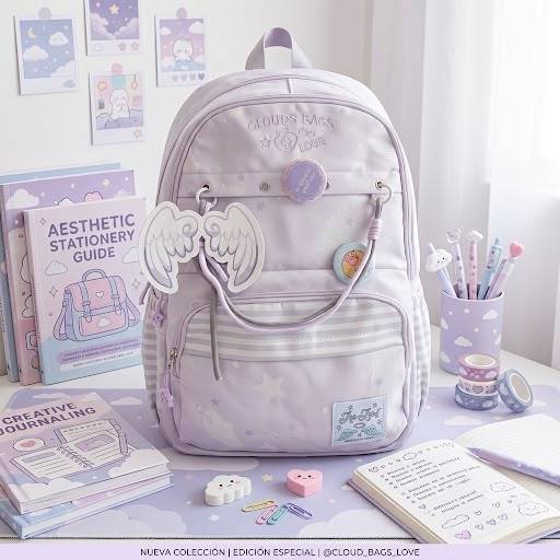 30204 - MOCHILA JUVENIL "ANGELICAL" CON ACCESORIOS (1 PZA)