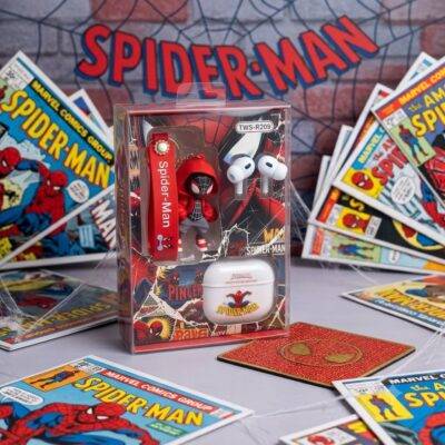 LU99394 - AUDIFONOS "TIPO AIRPODS" CON LLAVERO x "SPIDER-MAN" (1 PZA)