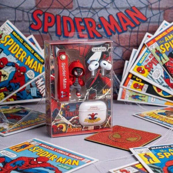 LU99394 - AUDIFONOS "TIPO AIRPODS" CON LLAVERO x "SPIDER-MAN" (1 PZA)