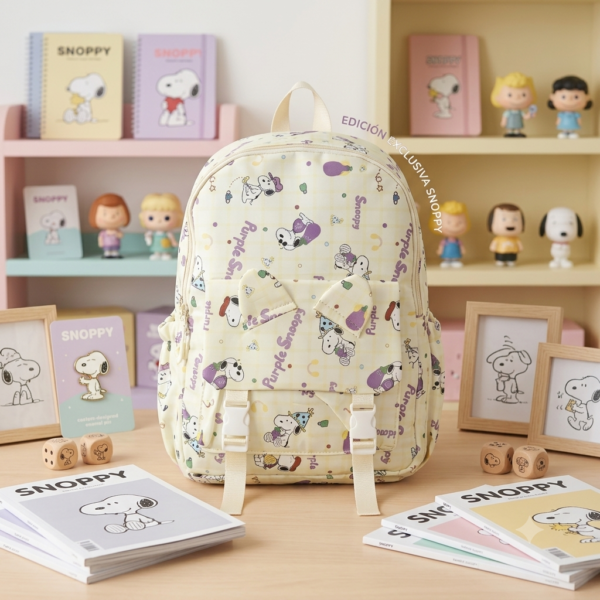 BB1515- MOCHILA ESCOLAR PREMIUM  x "SNOPPY". (1 PZA)
