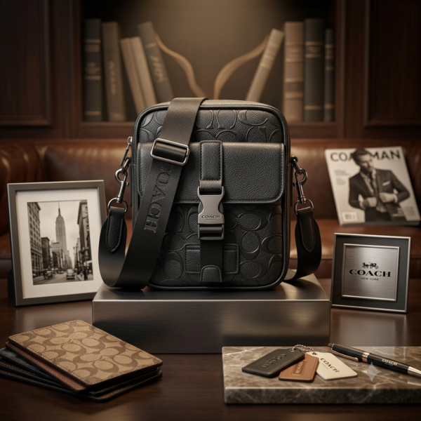 8799- CROSSBODY DE CABALLERO PREMIUM x "COACH". (1 PZA)