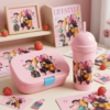 H951L-4- BOX LUNCH CON VASO Y TENEDOR x "PERSONAJES". (1 PZA)