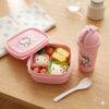 H951L-4- BOX LUNCH CON VASO Y TENEDOR x "PERSONAJES". (1 PZA)