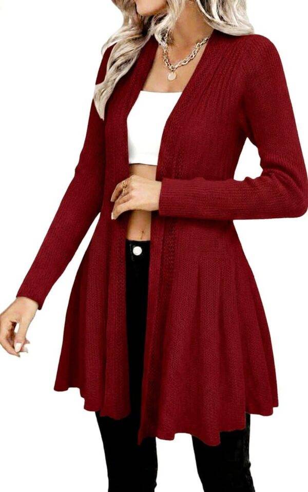 GDP7252- CARDIGAN LARGO DE PUNTO PARA DAMA PREMIUM.  (1 PZA)