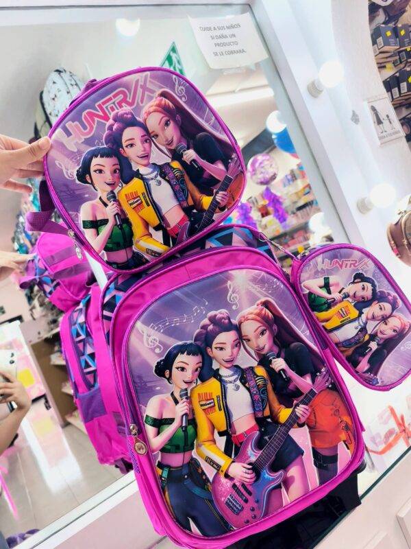 1012-1- TRIO DE MOCHILA ESCOLAR PARA PRIMARIA CON LUZ LED. (1 TRIO)